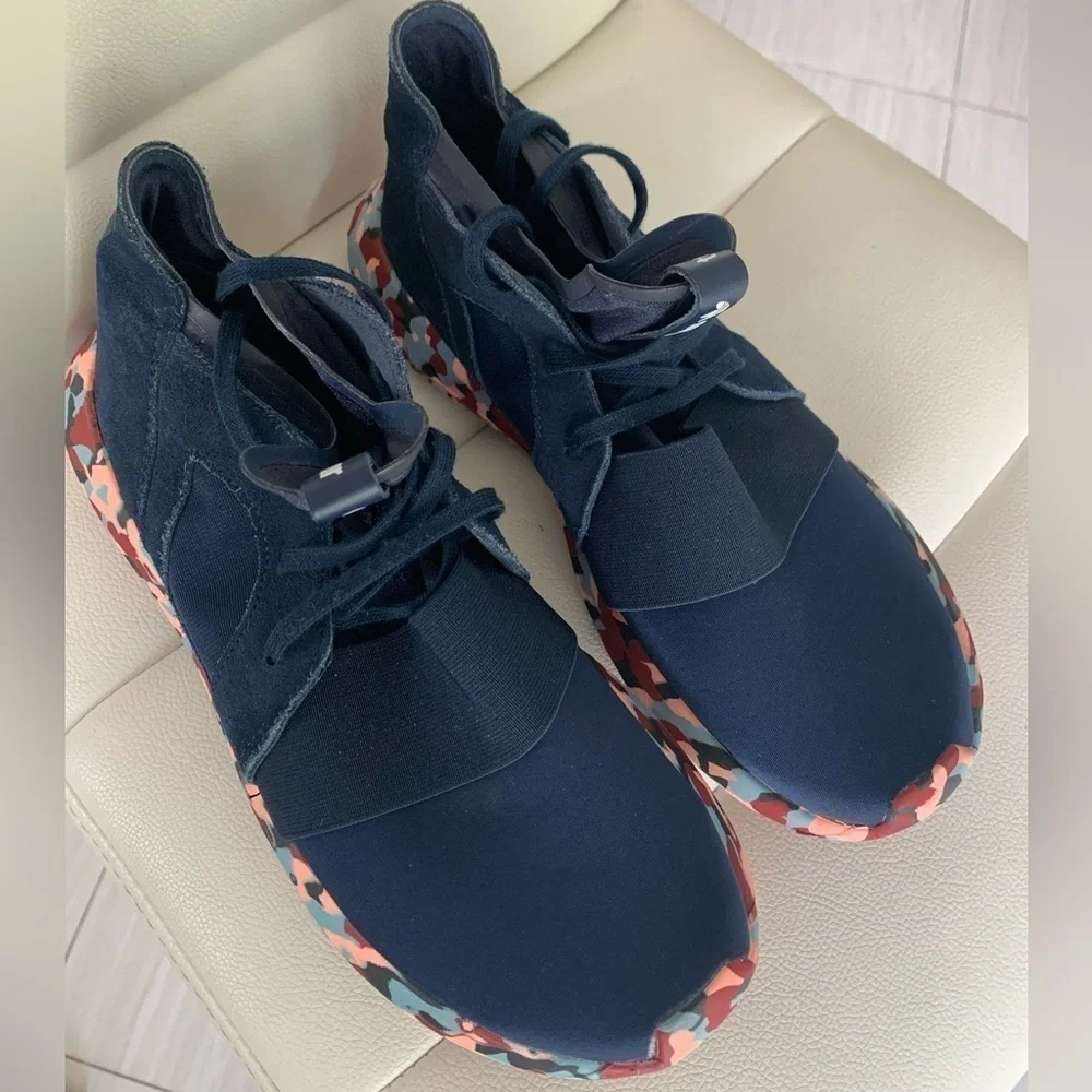 Adidas Tubular Womens Size 8.5 Navy Blue Walking Athletic Running Shoes Sneakers